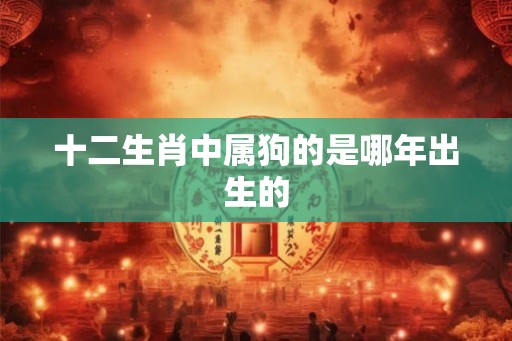 十二生肖中属狗的是哪年出生的