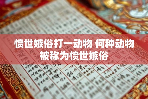 愤世嫉俗打一动物 何种动物被称为愤世嫉俗