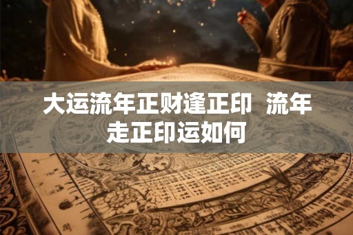 大运流年正财逢正印  流年走正印运如何