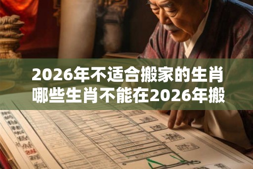 2026年不适合搬家的生肖 哪些生肖不能在2026年搬家
