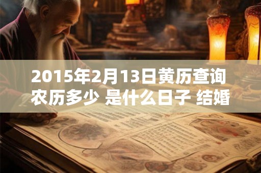 2015年2月13日黄历查询 农历多少 是什么日子 结婚吉时