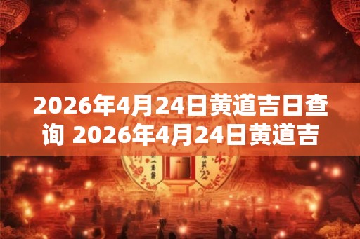 2026年4月24日黄道吉日查询 2026年4月24日黄道吉日是什么