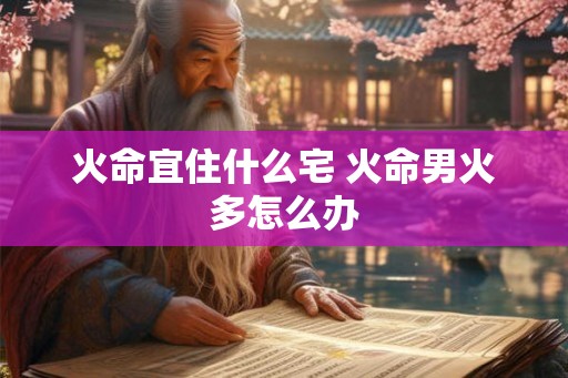 火命宜住什么宅 火命男火多怎么办