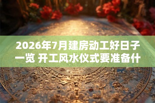 2026年7月建房动工好日子一览 开工风水仪式要准备什么 2026年7月建房动工好日子一览 开工风水仪式要准备什么