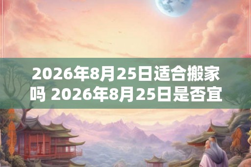 2026年8月25日适合搬家吗 2026年8月25日是否宜搬家