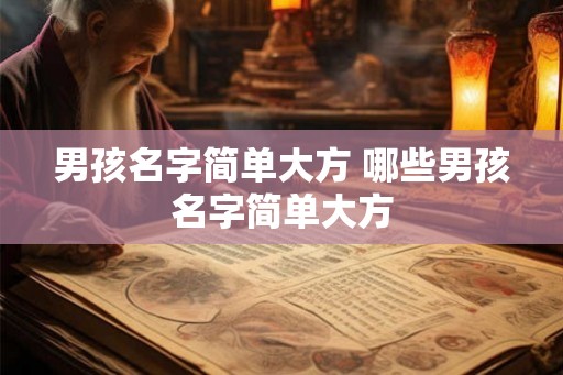 男孩名字简单大方 哪些男孩名字简单大方