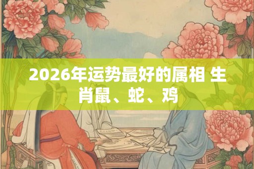 2026年运势最好的属相 生肖鼠、蛇、鸡