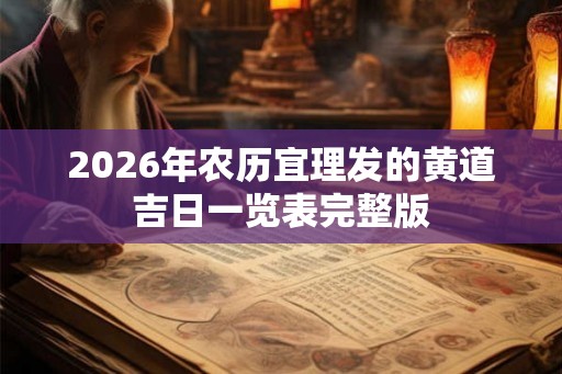 2026年农历宜理发的黄道吉日一览表完整版