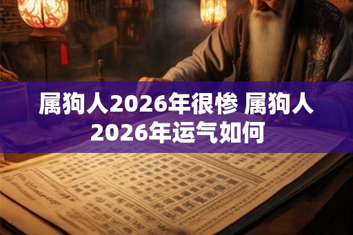 属狗人2026年很惨 属狗人2026年运气如何