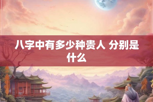 八字中有多少种贵人 分别是什么