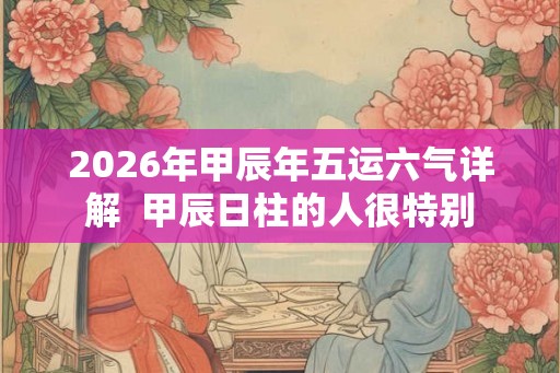 2026年甲辰年五运六气详解  甲辰日柱的人很特别