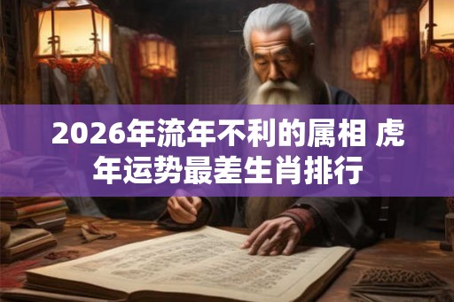 2026年流年不利的属相 虎年运势最差生肖排行