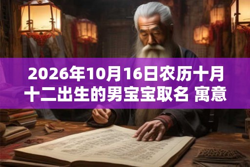 2026年10月16日农历十月十二出生的男宝宝取名 寓意好有内涵的名字