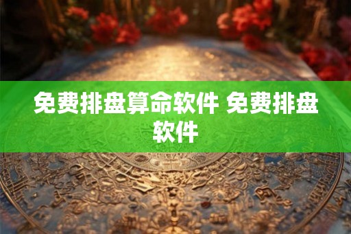 免费排盘算命软件 免费排盘软件