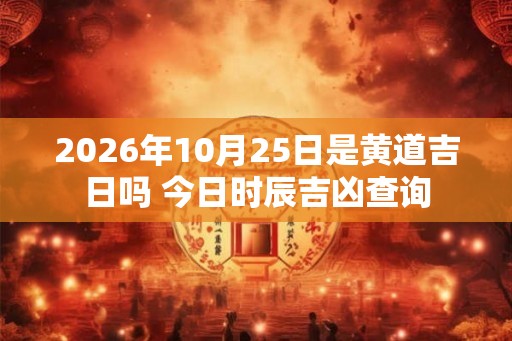 2026年10月25日是黄道吉日吗 今日时辰吉凶查询