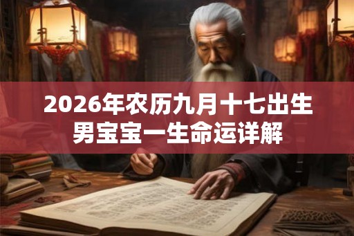2026年农历九月十七出生男宝宝一生命运详解