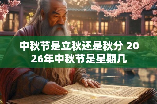 中秋节是立秋还是秋分 2026年中秋节是星期几