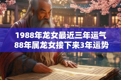 1988年龙女最近三年运气 88年属龙女接下来3年运势发展如何