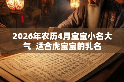 2026年农历4月宝宝小名大气  适合虎宝宝的乳名