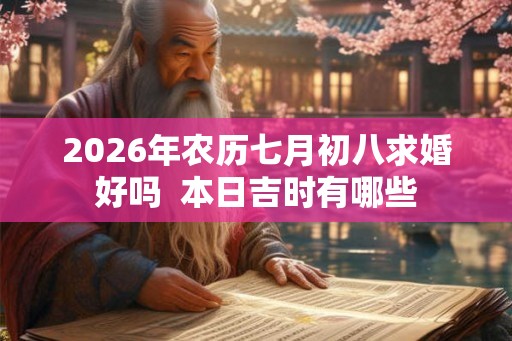 2026年农历七月初八求婚好吗  本日吉时有哪些