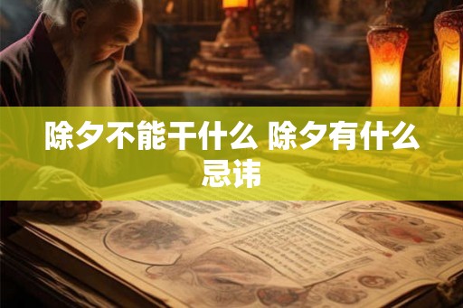 除夕不能干什么 除夕有什么忌讳