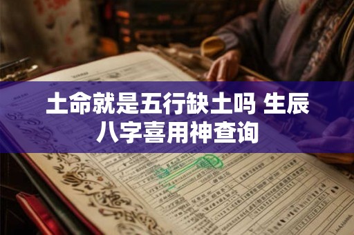 土命就是五行缺土吗 生辰八字喜用神查询