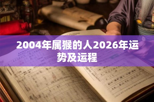 2004年属猴的人2026年运势及运程