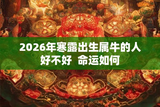 2026年寒露出生属牛的人好不好  命运如何