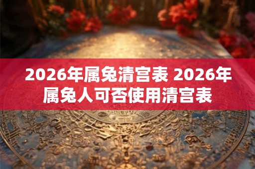 2026年属兔清宫表 2026年属兔人可否使用清宫表
