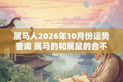 属马人2026年10月份运势查询 属马的和属鼠的合不合 属马人2026年10月份运势查询 属马的和属鼠的合不合