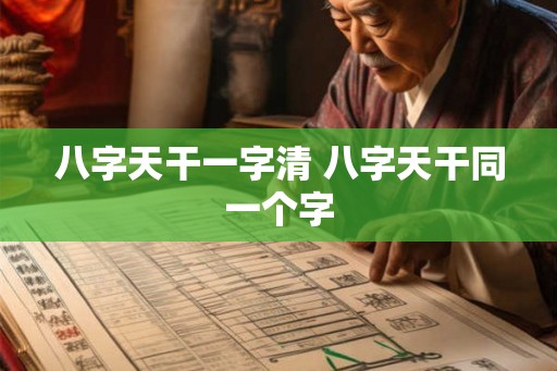 八字天干一字清 八字天干同一个字