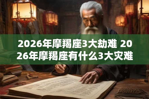 2026年摩羯座3大劫难 2026年摩羯座有什么3大灾难