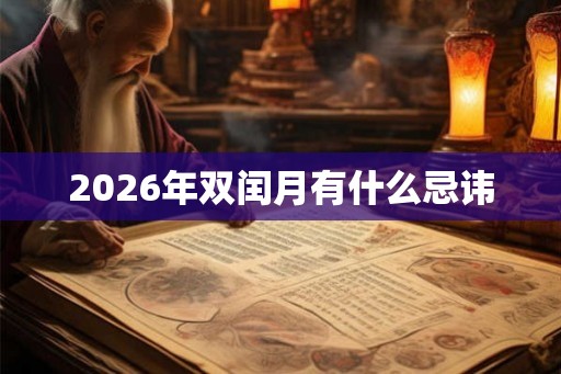 2026年双闰月有什么忌讳