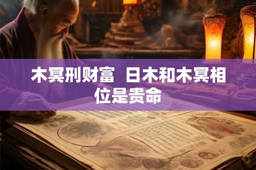 木冥刑财富  日木和木冥相位是贵命