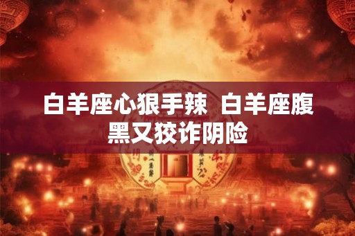 白羊座心狠手辣  白羊座腹黑又狡诈阴险
