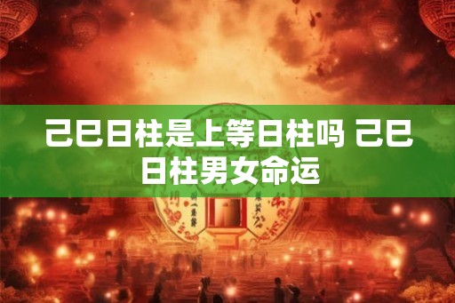 己巳日柱是上等日柱吗 己巳日柱男女命运