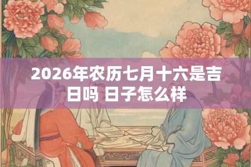2026年农历七月十六是吉日吗 日子怎么样
