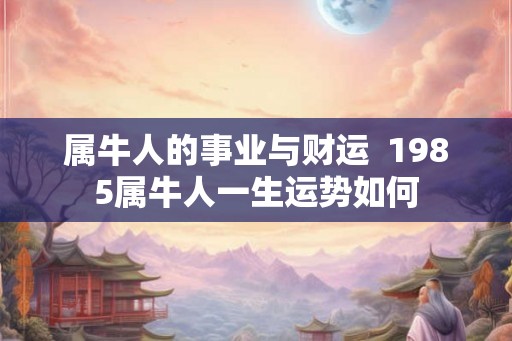 属牛人的事业与财运 1985属牛人一生运势如何 属牛人的事业与财运 1985属牛人一生运势如何