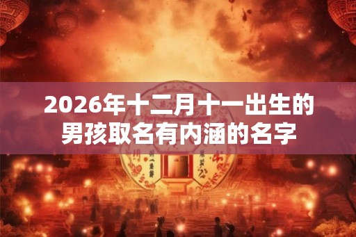 2026年十二月十一出生的男孩取名有内涵的名字