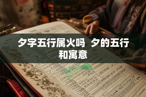 夕字五行属火吗  夕的五行和寓意