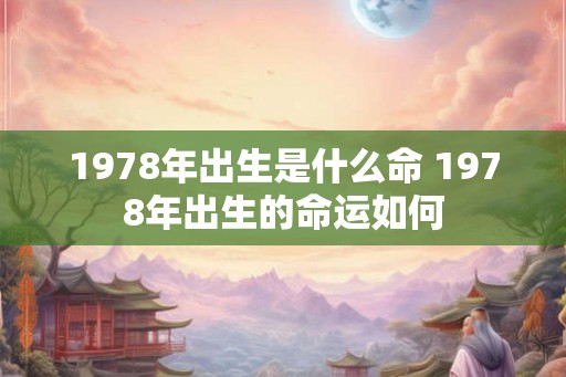 1978年出生是什么命 1978年出生的命运如何