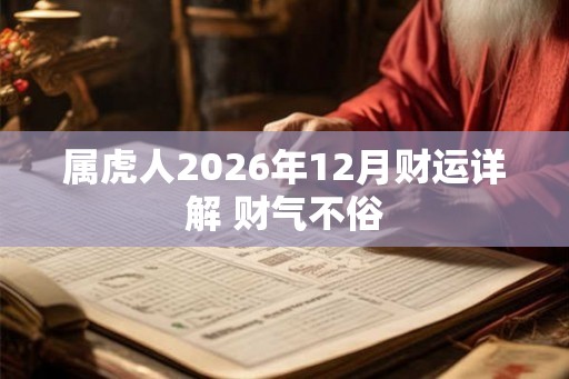 属虎人2026年12月财运详解 财气不俗 属虎人2026年12月财运详解 财气不俗