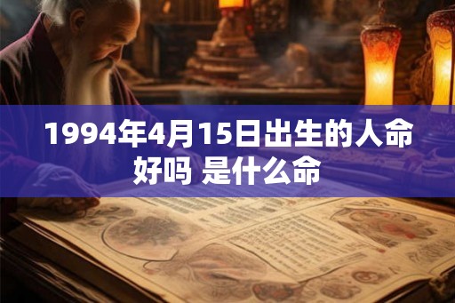 1994年4月15日出生的人命好吗 是什么命