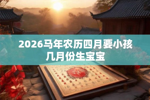 2026马年农历四月要小孩几月份生宝宝