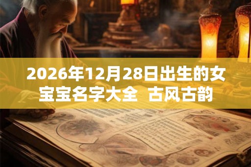 2026年12月28日出生的女宝宝名字大全  古风古韵