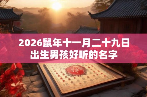 2026鼠年十一月二十九日出生男孩好听的名字 2026鼠年十一月二十九日出生男孩好听的名字