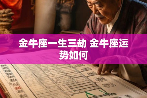 金牛座一生三劫 金牛座运势如何