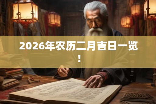 2026年农历二月吉日一览！