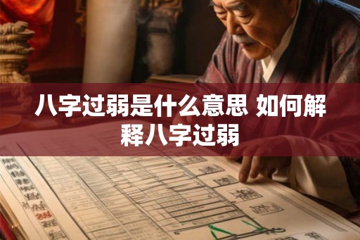 八字过弱是什么意思 如何解释八字过弱