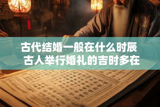 古代结婚一般在什么时辰  古人举行婚礼的吉时多在